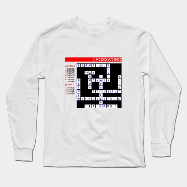 Funny Crossword Long Sleeve T-Shirt by mailboxdisco